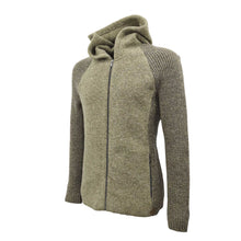 Lade das Bild in den Galerie-Viewer, Kapuzen Herren Wolljacke mit Strickarm