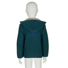 Lade das Bild in den Galerie-Viewer, Kinder Strickjacke aus weicher Merino Lambswool petrol