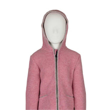 Lade das Bild in den Galerie-Viewer, Kinder Strickjacke aus weicher Merino Lambswool rosa-hellgrau