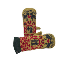 Lade das Bild in den Galerie-Viewer, Gelb orange Handschuhe mit Norwegermuster