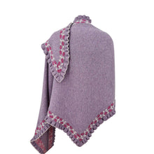 Lade das Bild in den Galerie-Viewer, Lila Dreieckstuch mit Rosenborte Rückseite