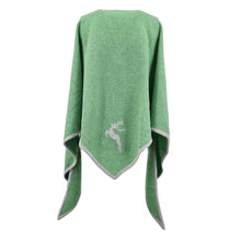 Lade das Bild in den Galerie-Viewer, Dreieckstuch aus Merinowolle in Grasgrün Rückseite