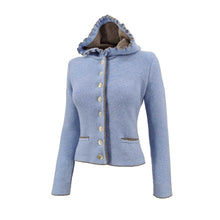 Lade das Bild in den Galerie-Viewer, Kapuzenstrickjacke Claire-lightblue