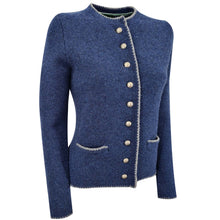 Lade das Bild in den Galerie-Viewer, Merinostrickjacke Gaisberg-oxford blue