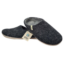 Lade das Bild in den Galerie-Viewer, Wollfilzhausschuhe in anthrazit